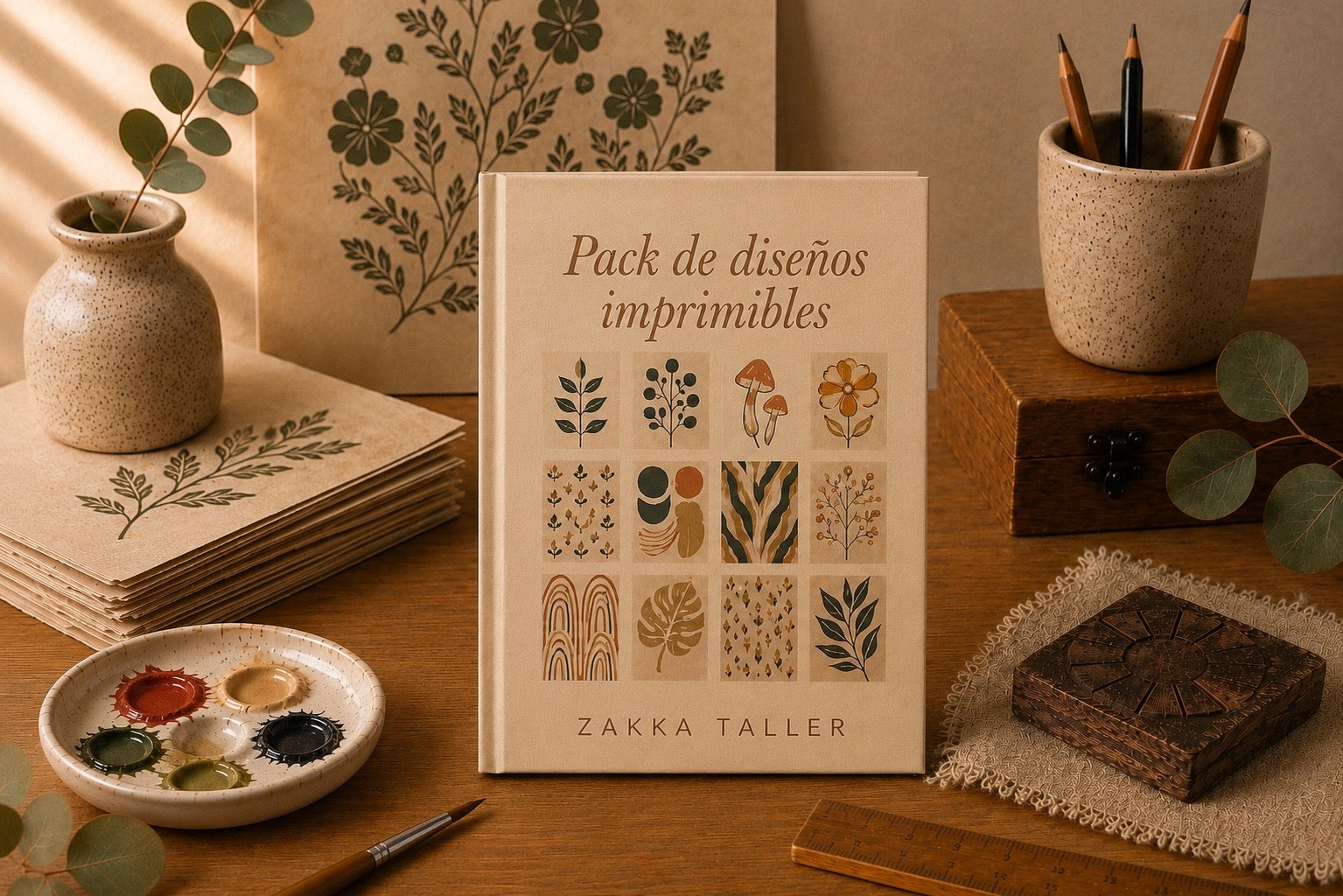 Mockup del bonus Pack de diseños imprimibles